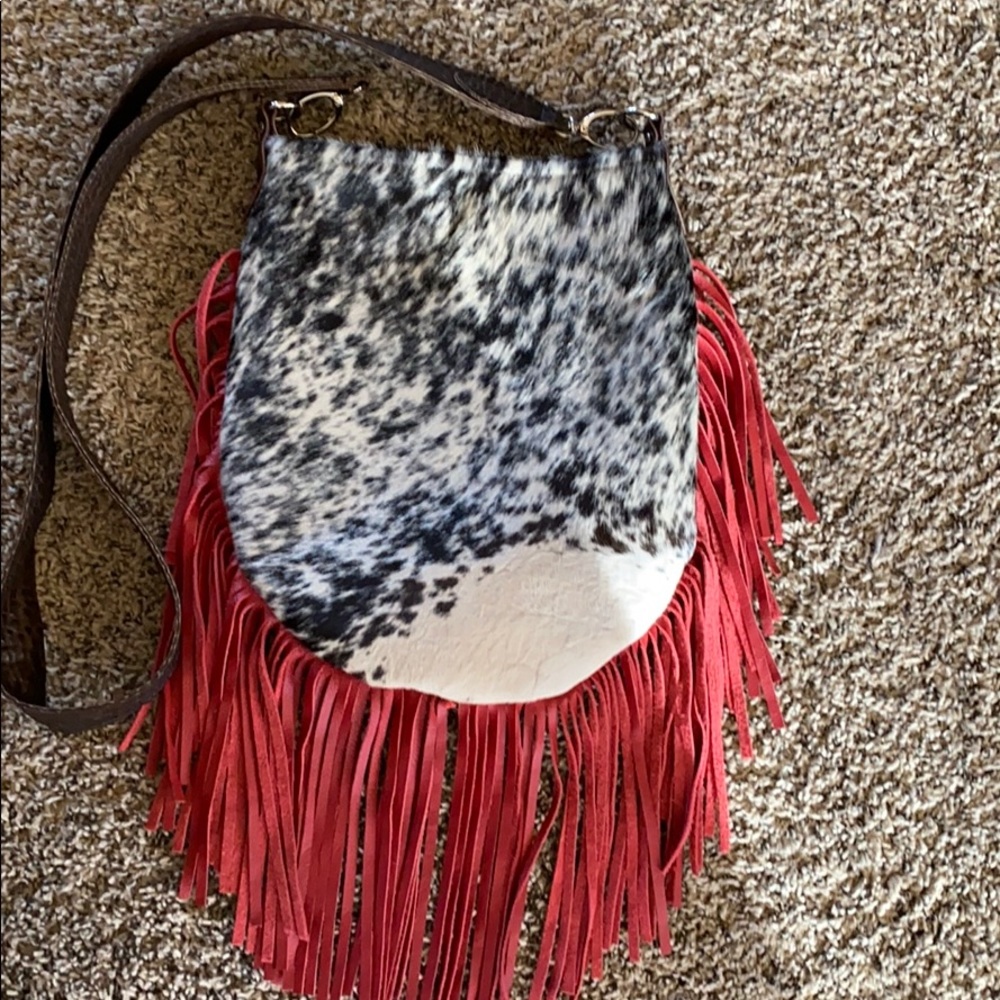 Cowhide Fringe Purse